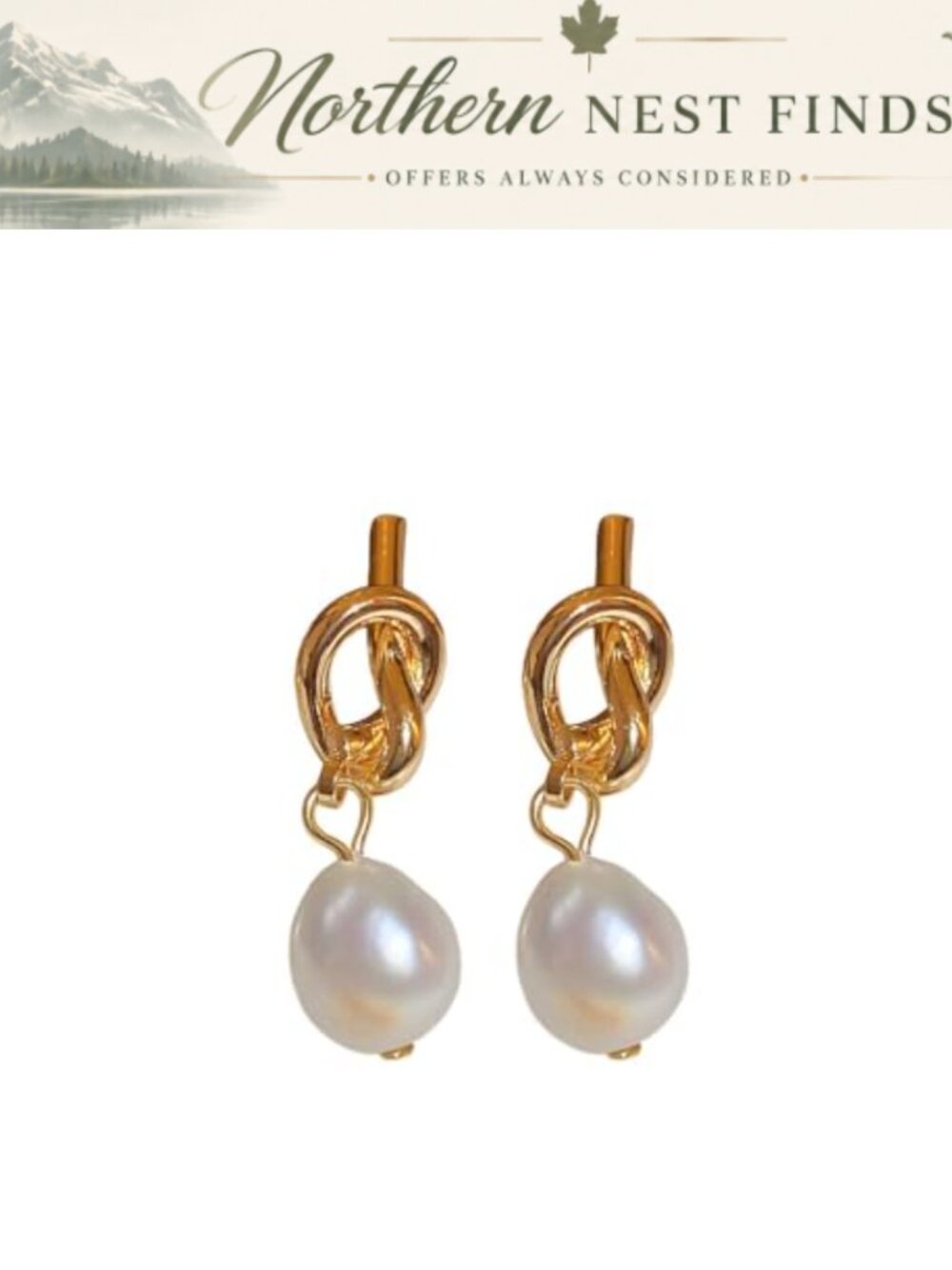 Gold Tone Pull Through Hoop Earrings Oval Threader Women